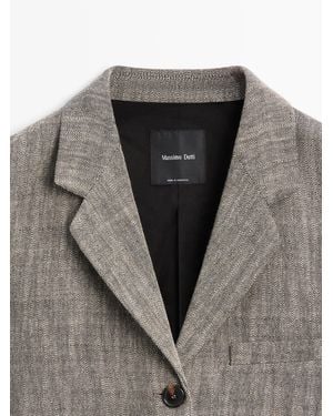 MASSIMO DUTTI Mottled Blazer With Wool - Grey
