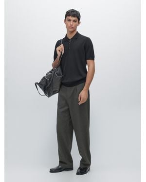MASSIMO DUTTI Polo Punto Con Algodón - Negro