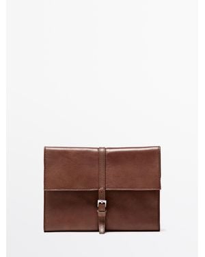 MASSIMO DUTTI Tech-Accessoire-Hülle Aus Nappaleder - Braun