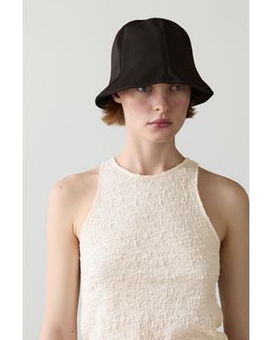 MASSIMO DUTTI Canvas Bucket Hat - Black
