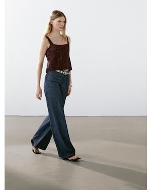 MASSIMO DUTTI Häkelstricktop - Mehrfarbig