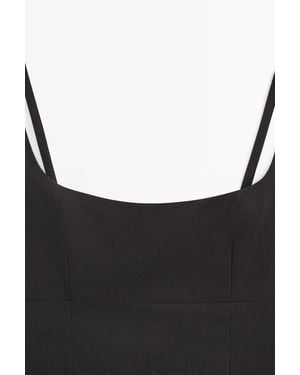 MASSIMO DUTTI Strappy Linen Midi Dress - Natural