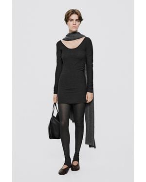 MASSIMO DUTTI Fine 100% Cashmere Scarf - Black