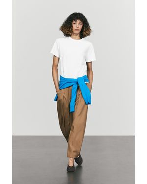 MASSIMO DUTTI Camiseta Manga Corta 100% Algodon - Blanco