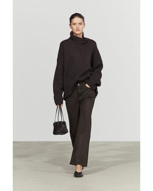 MASSIMO DUTTI Kick Flare Fit Trousers - Brown