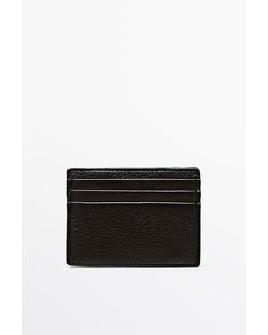 MASSIMO DUTTI Nappa Leather "Magic" Wallet - Black