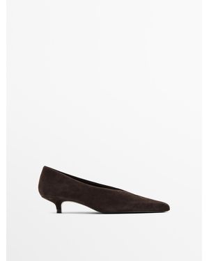 MASSIMO DUTTI Soft Suède Pump - Wit