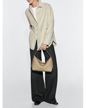 MASSIMO DUTTI Bolso Hombro Pequeño Piel Napa - Blanco