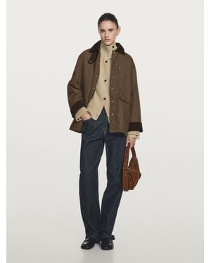 MASSIMO DUTTI Parka Incerato Con Dettaglio - Neutro