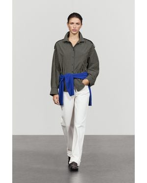 MASSIMO DUTTI Camicia A Quadri Con Dettaglio Sulla Spalla 100% Cotone - Multicolore