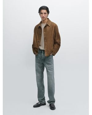 MASSIMO DUTTI Jacke Aus Nappaleder Mit Knöpfen - Mehrfarbig