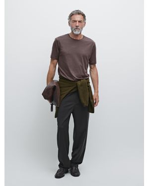 MASSIMO DUTTI T-Shirt Aus Wollmischgewebe - Mehrfarbig