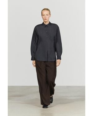 MASSIMO DUTTI Camicia Fluida Con Tasca - Blu