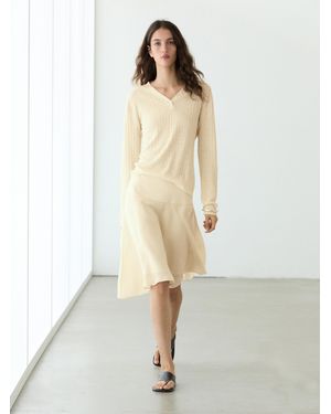 MASSIMO DUTTI Falda Midi Fluida Asimétrica - Neutro