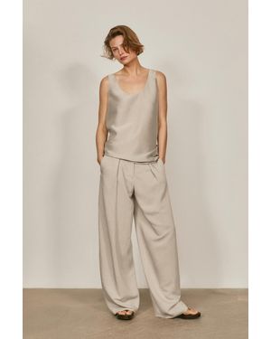 MASSIMO DUTTI 100% Silk Wide Strap Top - Multicolour