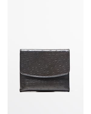 MASSIMO DUTTI Mini Textured Nappa Leather Jewellery Box - Grey