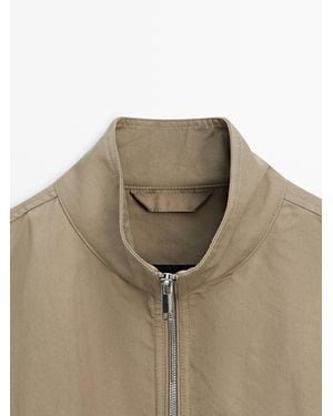 MASSIMO DUTTI Lightweight Short Jacket - White
