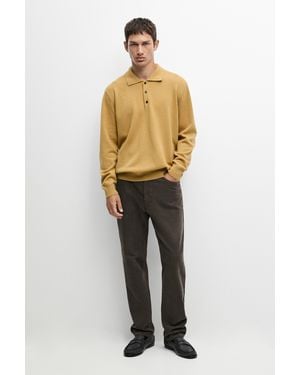 MASSIMO DUTTI Corduroy Tapered Fit Trousers - Metallic