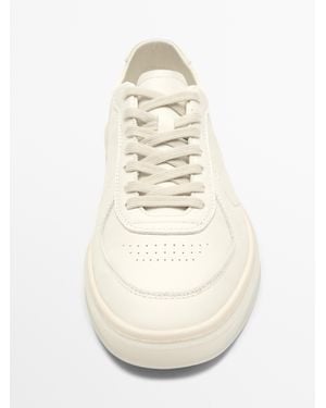 MASSIMO DUTTI Nappa Trainers - White