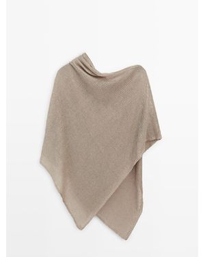 MASSIMO DUTTI Tricot Cape Van Linnenmix - Naturel