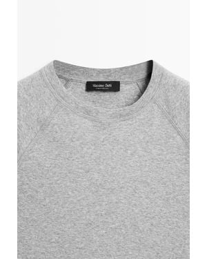 MASSIMO DUTTI Short Sleeve Raglan T-Shirt - Grey