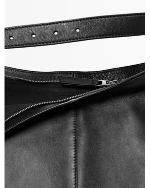 MASSIMO DUTTI Bolso Medio Piel Napa - Blanco