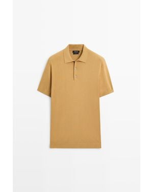 MASSIMO DUTTI 100% Cotton Knit Polo Sweater - Multicolor