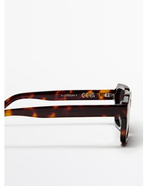 MASSIMO DUTTI Rectangular Sunglasses - Brown
