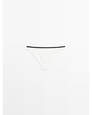 MASSIMO DUTTI Bikinibroekje Met Textuur En Contrast - Wit