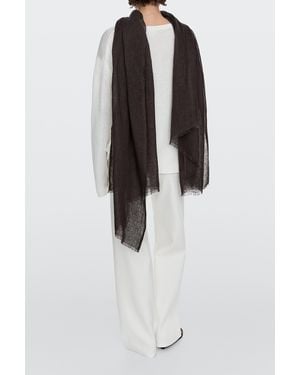 MASSIMO DUTTI Plain 100% Linen Scarf - Black
