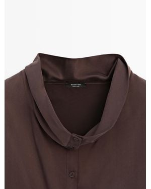 MASSIMO DUTTI Asymmetric Draped Top - White