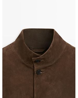 MASSIMO DUTTI Suede Jacket - Brown