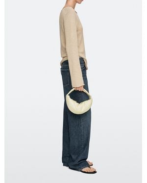 MASSIMO DUTTI Mini Nappa Leather Half-Moon Bag - White