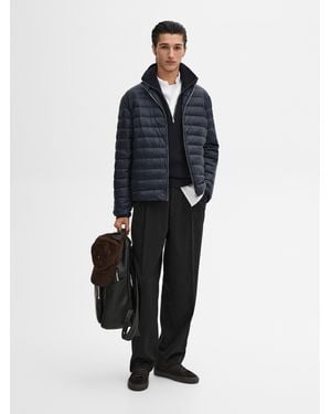 MASSIMO DUTTI Foldable Lightweight Down Puffer Jacket - Blue