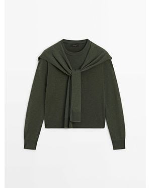 MASSIMO DUTTI Doppelter Strickpullover Mit Wollanteil - Mehrfarbig
