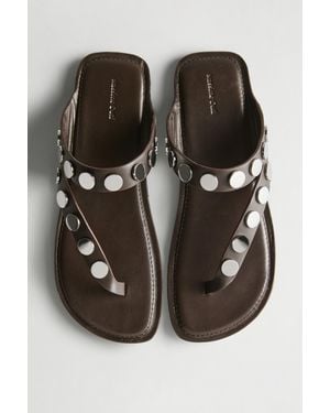 MASSIMO DUTTI Sandalia Piel Con Tachas - Negro