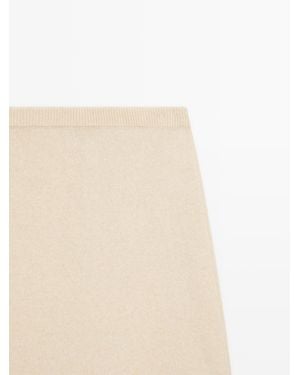 MASSIMO DUTTI Alpaca Wool Midi Knit Skirt - Multicolour