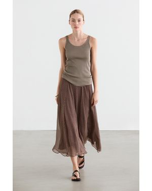 MASSIMO DUTTI Falda Midi Vuelo Estampado Geométrico - Multicolor