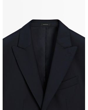 MASSIMO DUTTI Cool Wool Blend Suit Blazer - Blue