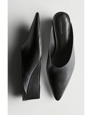 MASSIMO DUTTI Wedge Heel Mules - Black