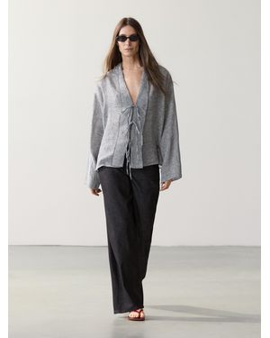 MASSIMO DUTTI Camicetta Con Fiocchi - Grigio