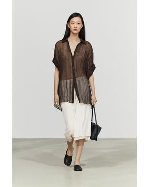 MASSIMO DUTTI Pleated Total Look Shirt - Natural