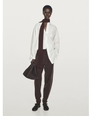 MASSIMO DUTTI Pantalón Balloon 100% Cashmere - Neutro