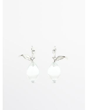 MASSIMO DUTTI Mini Glass Lemon Earrings - Natural