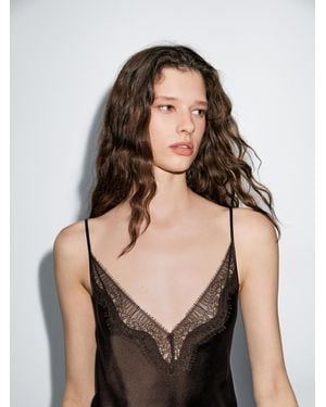 MASSIMO DUTTI Long Slip Dress - Black