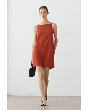 MASSIMO DUTTI Vestido Mini Tirantes - Rojo