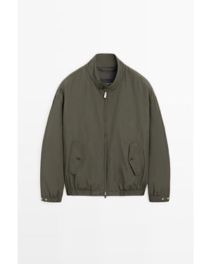 MASSIMO DUTTI Technical Bomber Jacket - Green