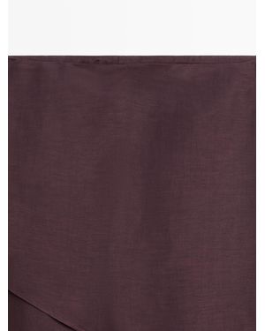 MASSIMO DUTTI Pantalón Falda Fluida Con Lino - Morado