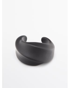 MASSIMO DUTTI Molded Wide Bracelet - Black