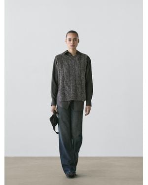 MASSIMO DUTTI Pecherín Mezcla Alpaca - Blanco